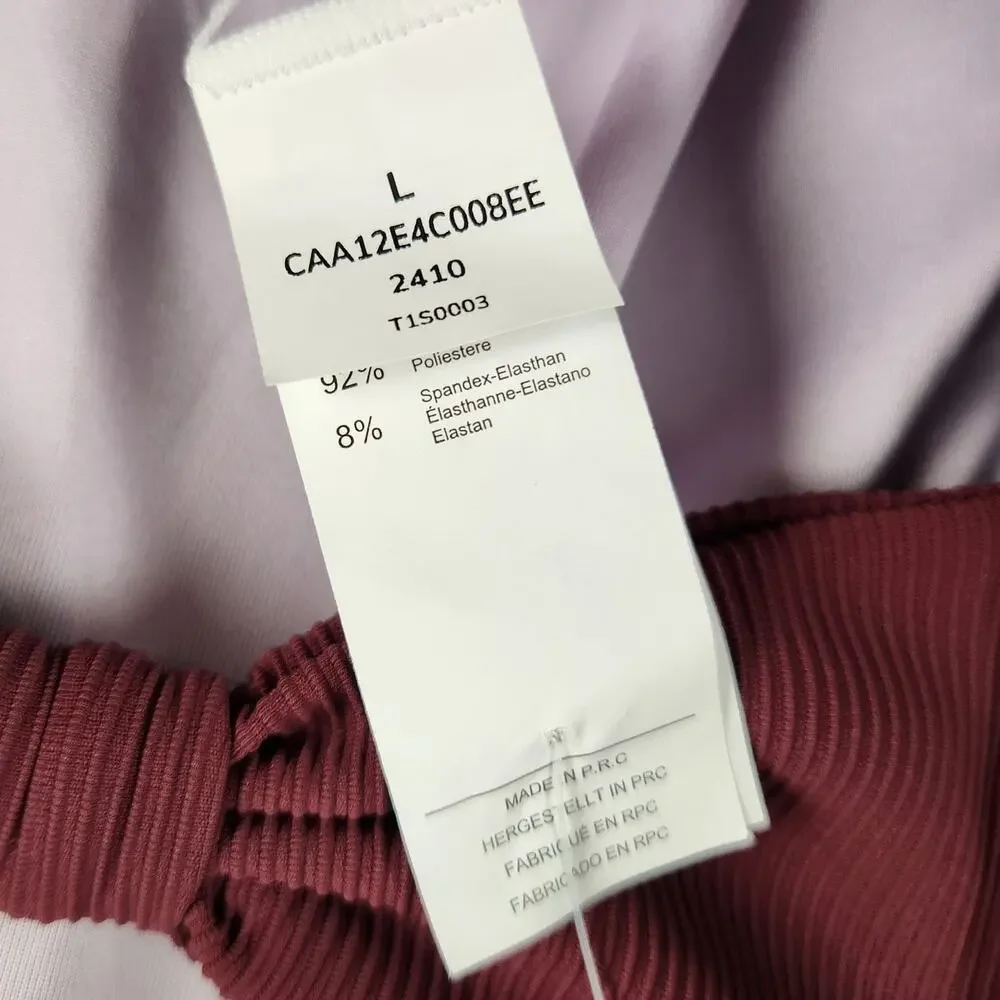 🌼NWT Cupshe Swimsuit Large One Piece Removable Cups Adj Straps Ribbed Burgandy - Picture 10 of 16